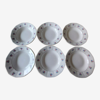 Lot de 6 assiettes creuses Digoin Sarreguemines