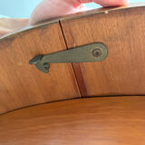 Vintage Scandinavian round table from the 50s and 60s in extendable teak with ra.