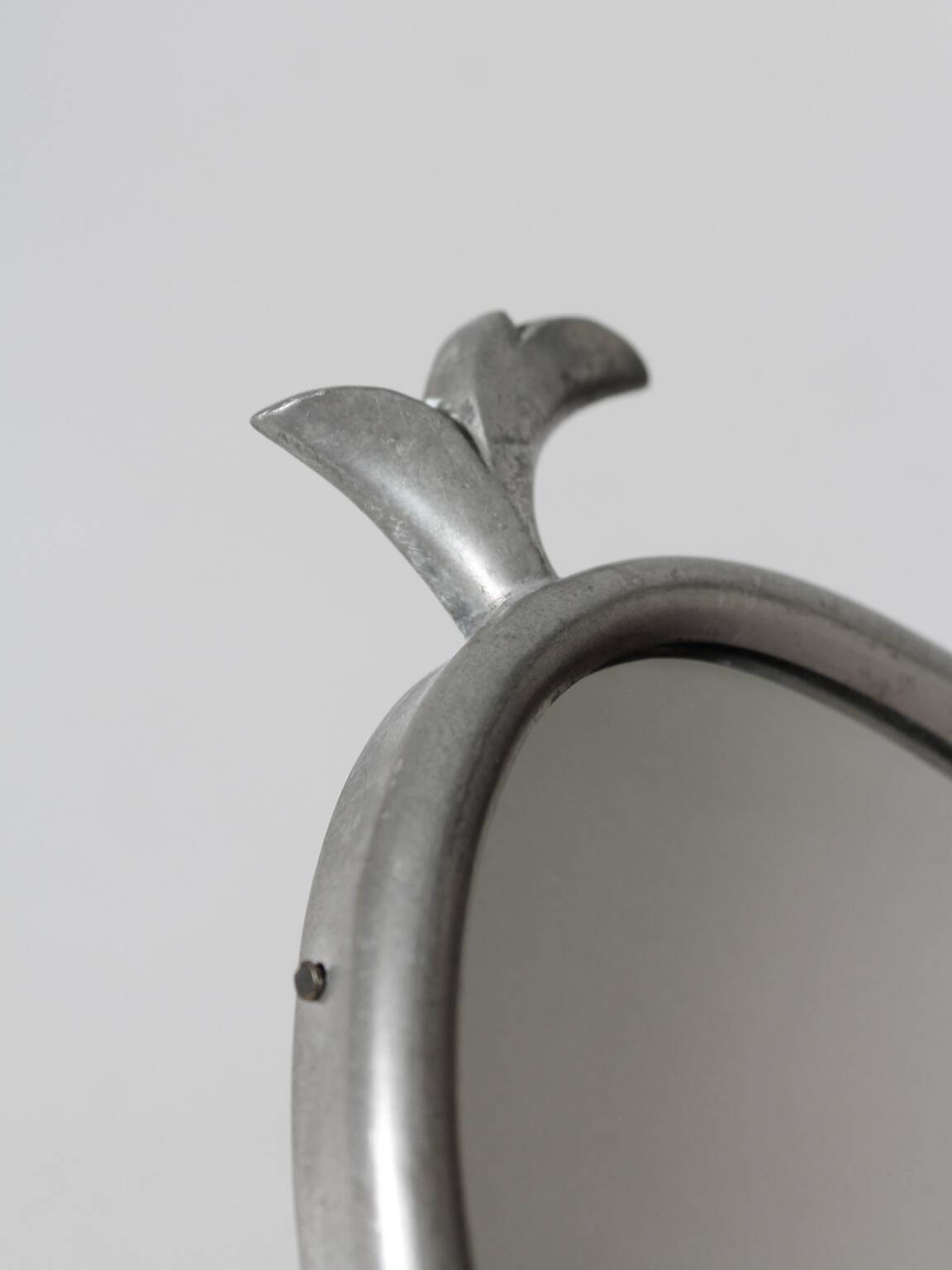 Art Deco Pewter Wall Mirror-Candle Holder, 1930s, Sweden