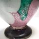 Postmodern Pink, Green and White Hand Blown Scavo Glass Vase, Murano, Italy