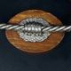 Pair of vintage candle holders in twisted wood and metal – Scandinavian design