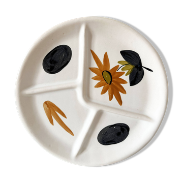 Assiette tournesol poterie du Marais 1960