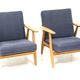 Pair of armchairs "Cigar chair GE 240" Hans J. Wegner Denmark, 1960