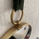 Vintage 1960 witch's eye mirror with green ribbon - 20 x 67 cm
