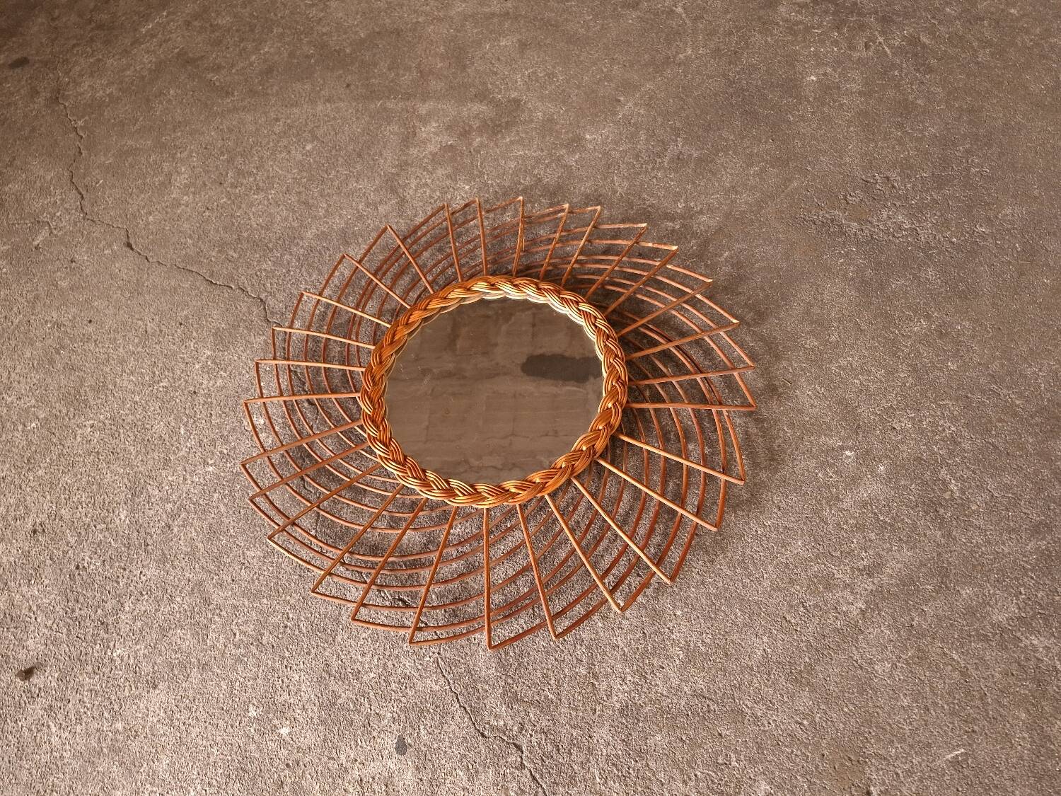 Vintage rattan mirror