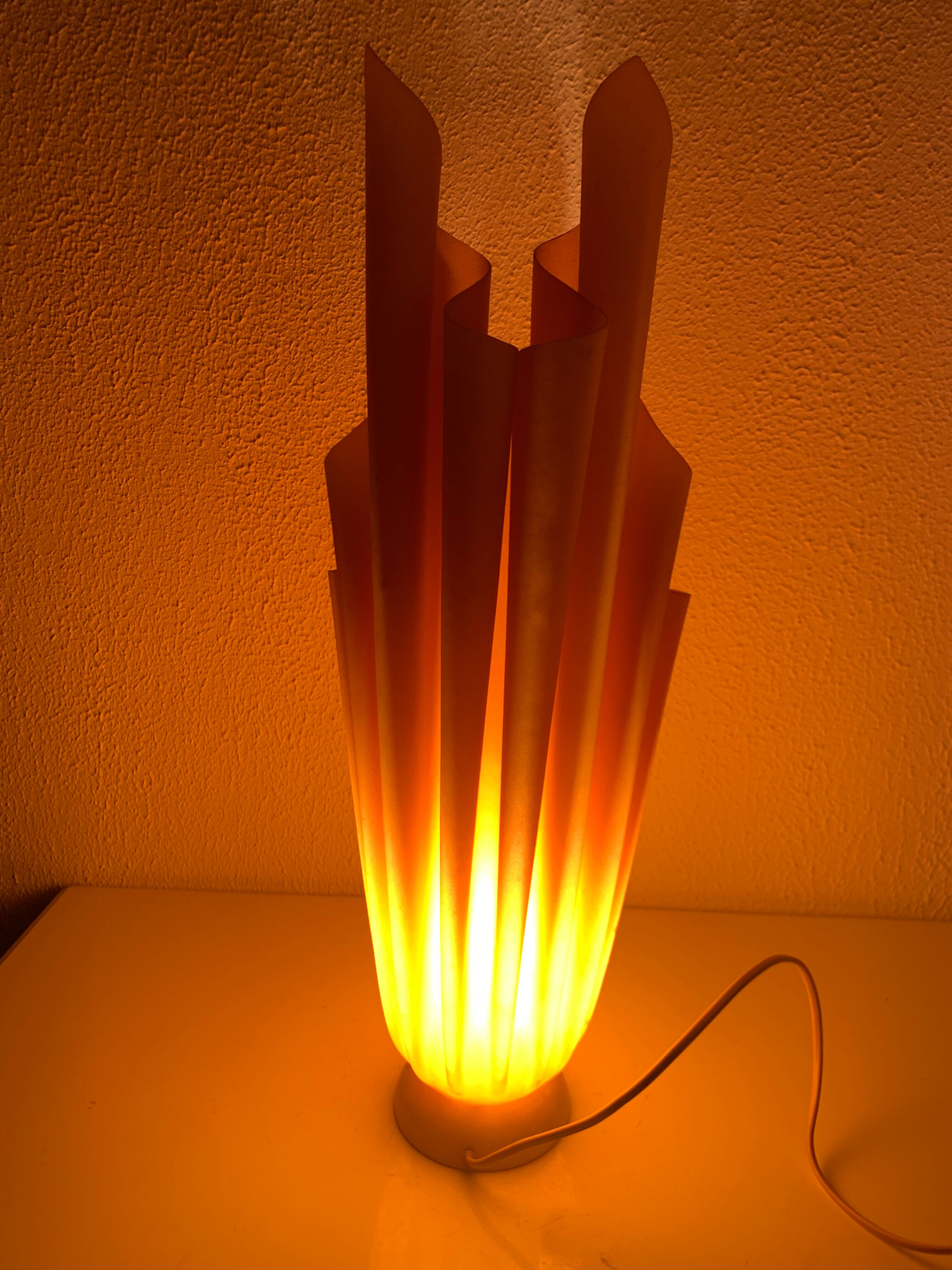 Vintage 1970s Athena Georgia Jacob Salmon Draped Lamp - 50 cm