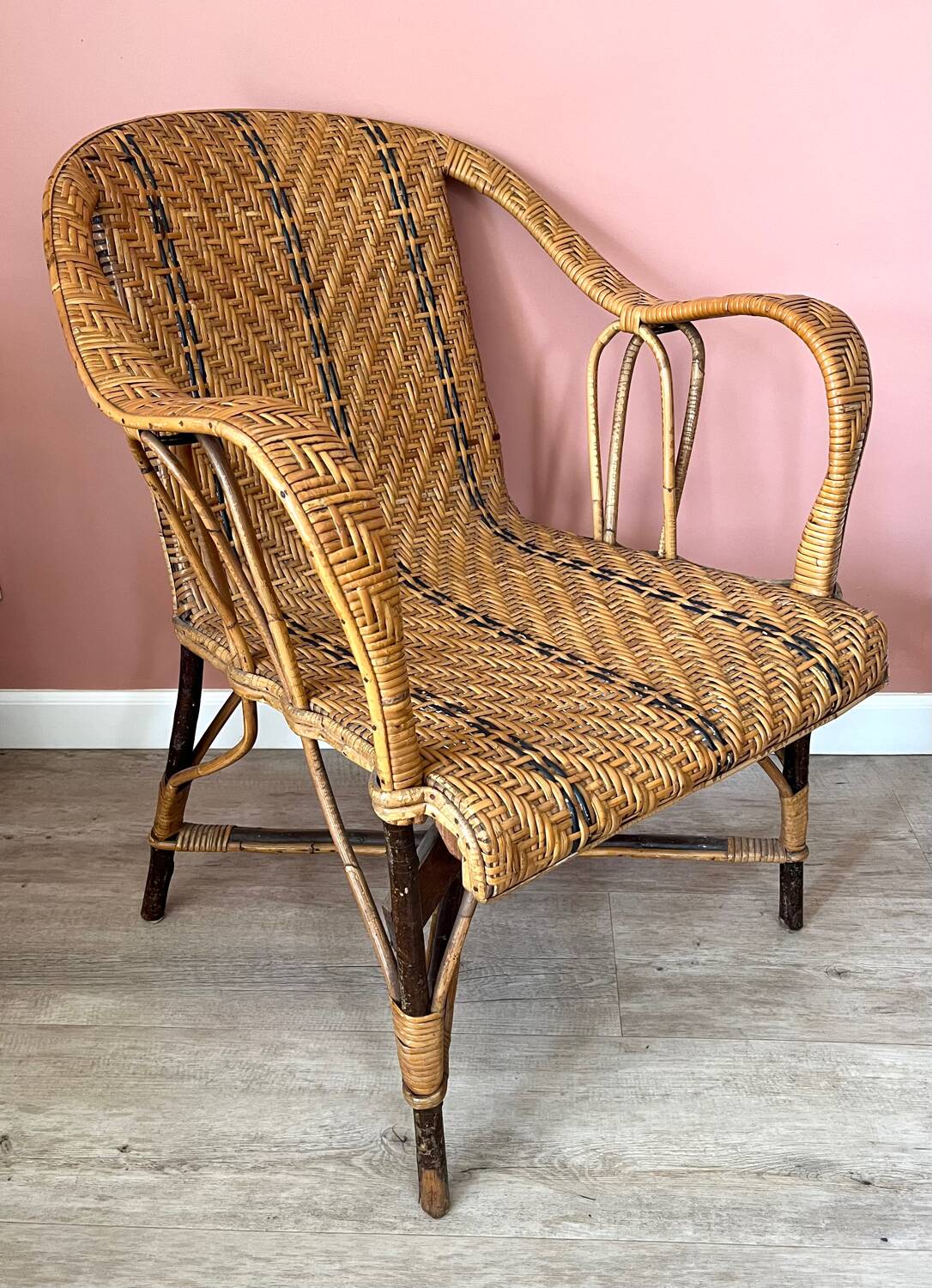Vintage rattan armchair