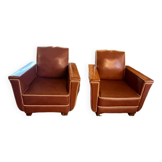 Pair of 50s style Club armchairs