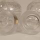 Pair of solid clear crystal candlesticks in modern Scandinavian style Orrefors Sweden