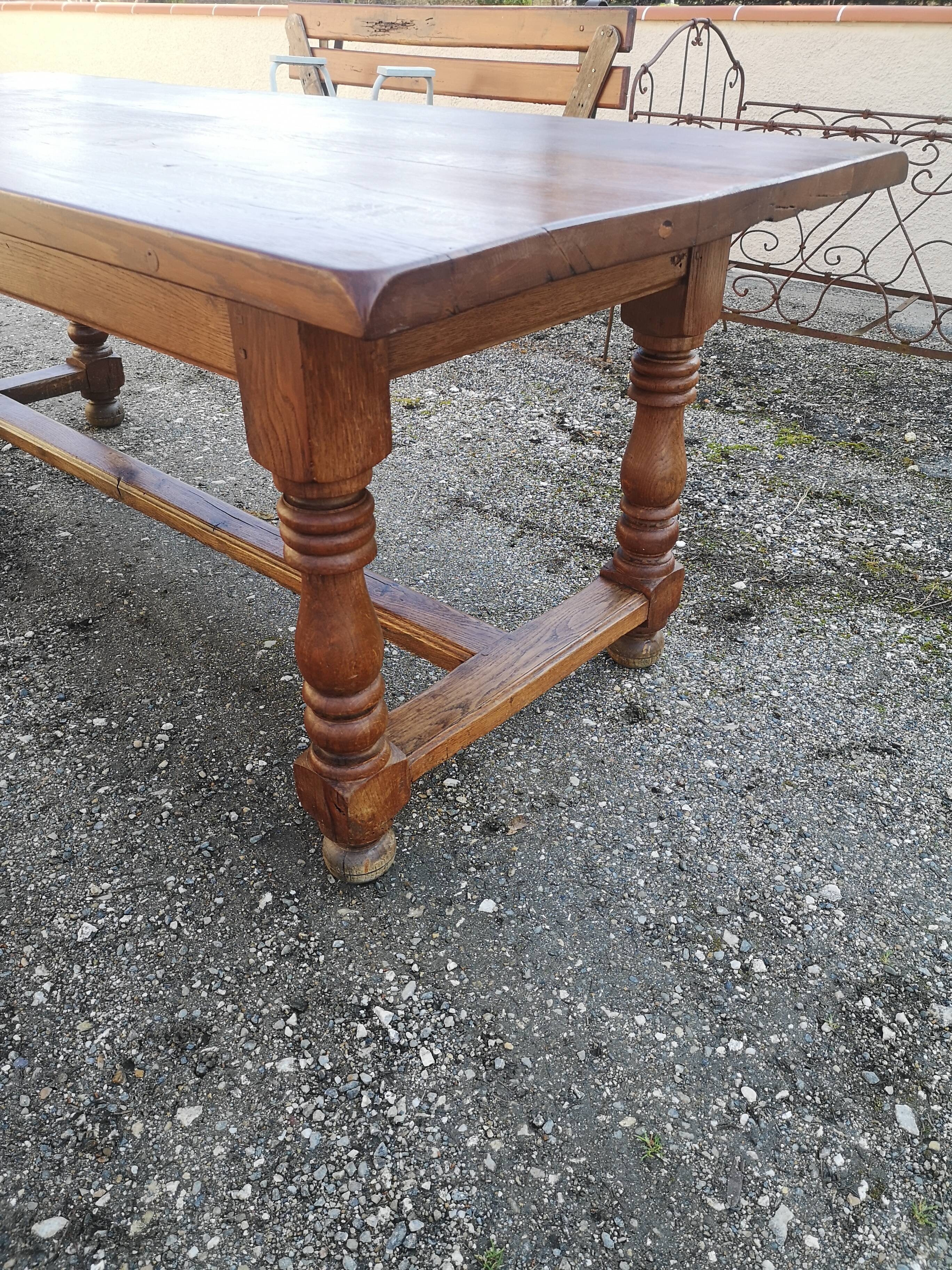 Solid oak farmhouse table