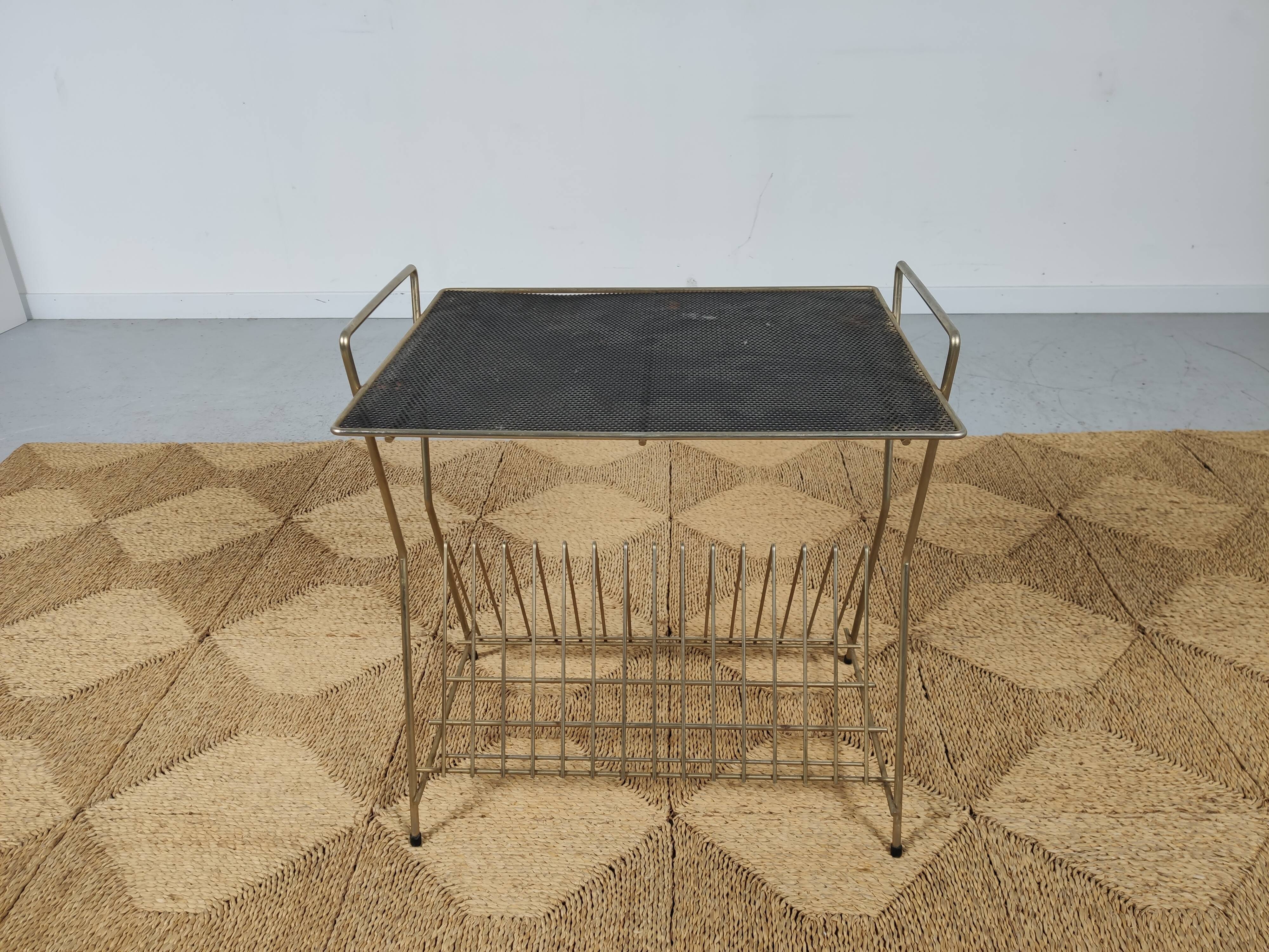 table door Brass vinyl and perforated sheet metal , 60s