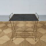 table door Brass vinyl and perforated sheet metal , 60s