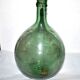 Old demijohn canister in blown green glass - Bottle all round 5L