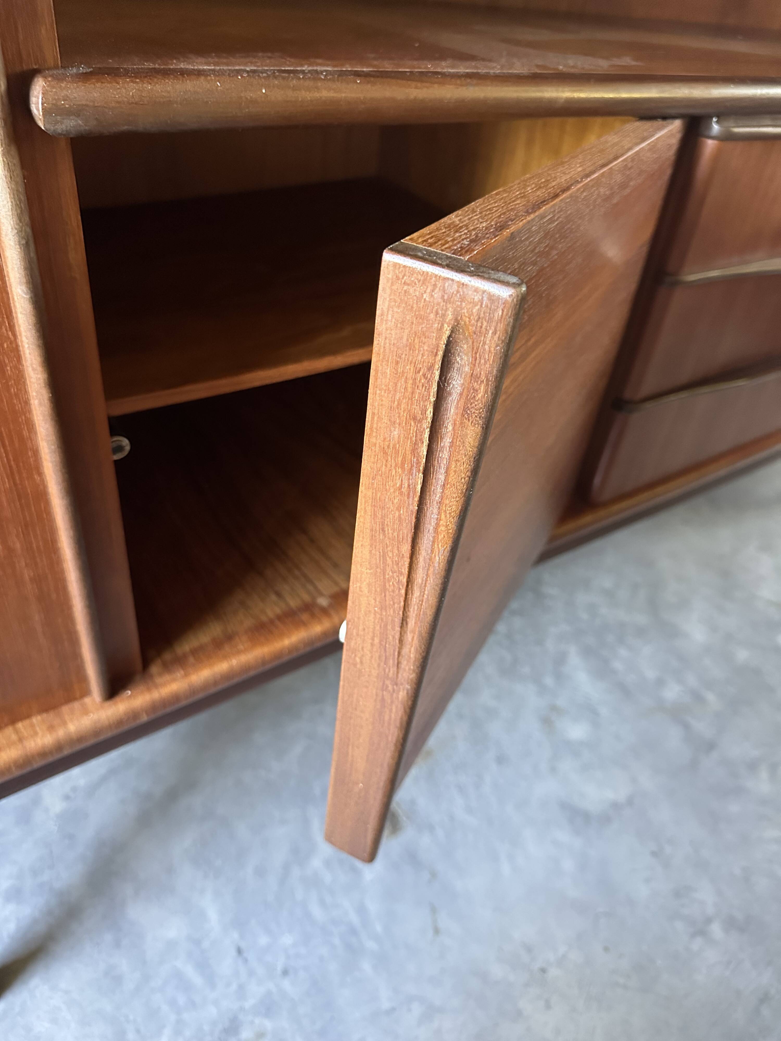 High sideboard or living room teak, vintage 1960s