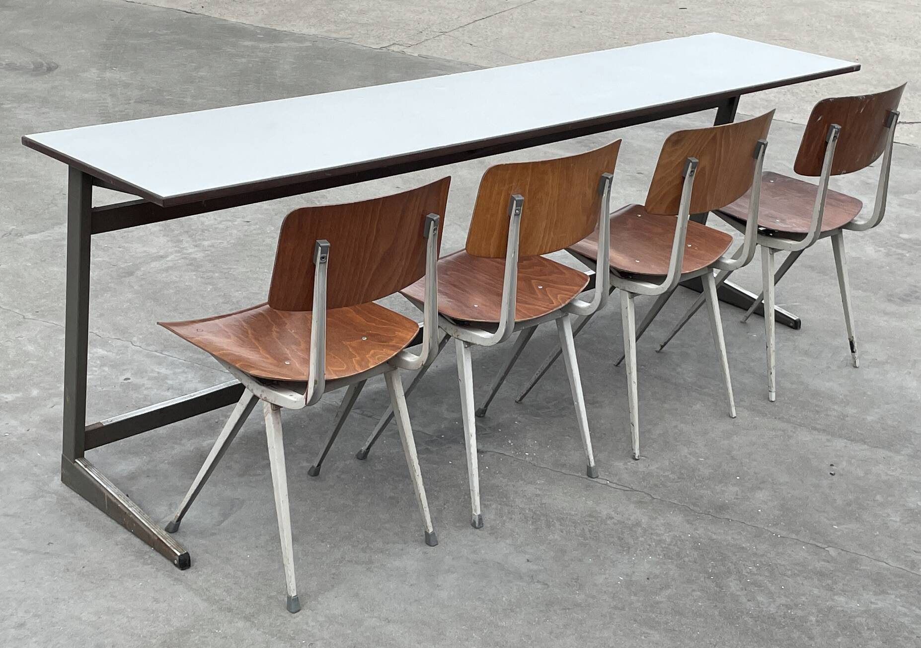 XXL industrial desk, minimalist design from the 50s
