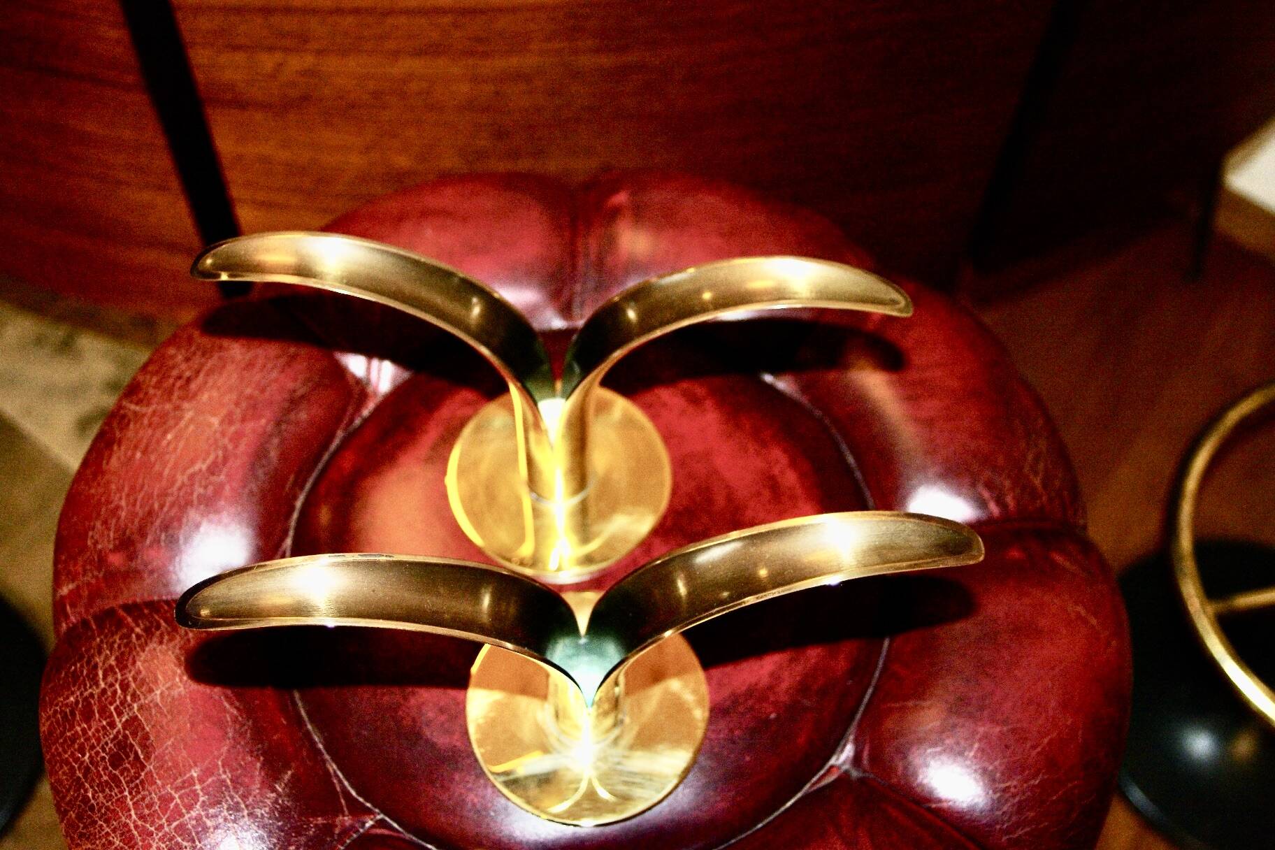 Pair of vintage brass candle holders by ivar alenius-bjork for ystad metal sweden 1939