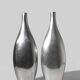 Pair Of Polished Aluminum Tall Vases