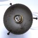 Art Deco glass ball pendant with floral decor