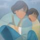 Louis toffoli lithograph on arches paper woman and child signed & numbered