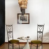 Vintage Italian Murano glass chandelier – 54 smoked prisms