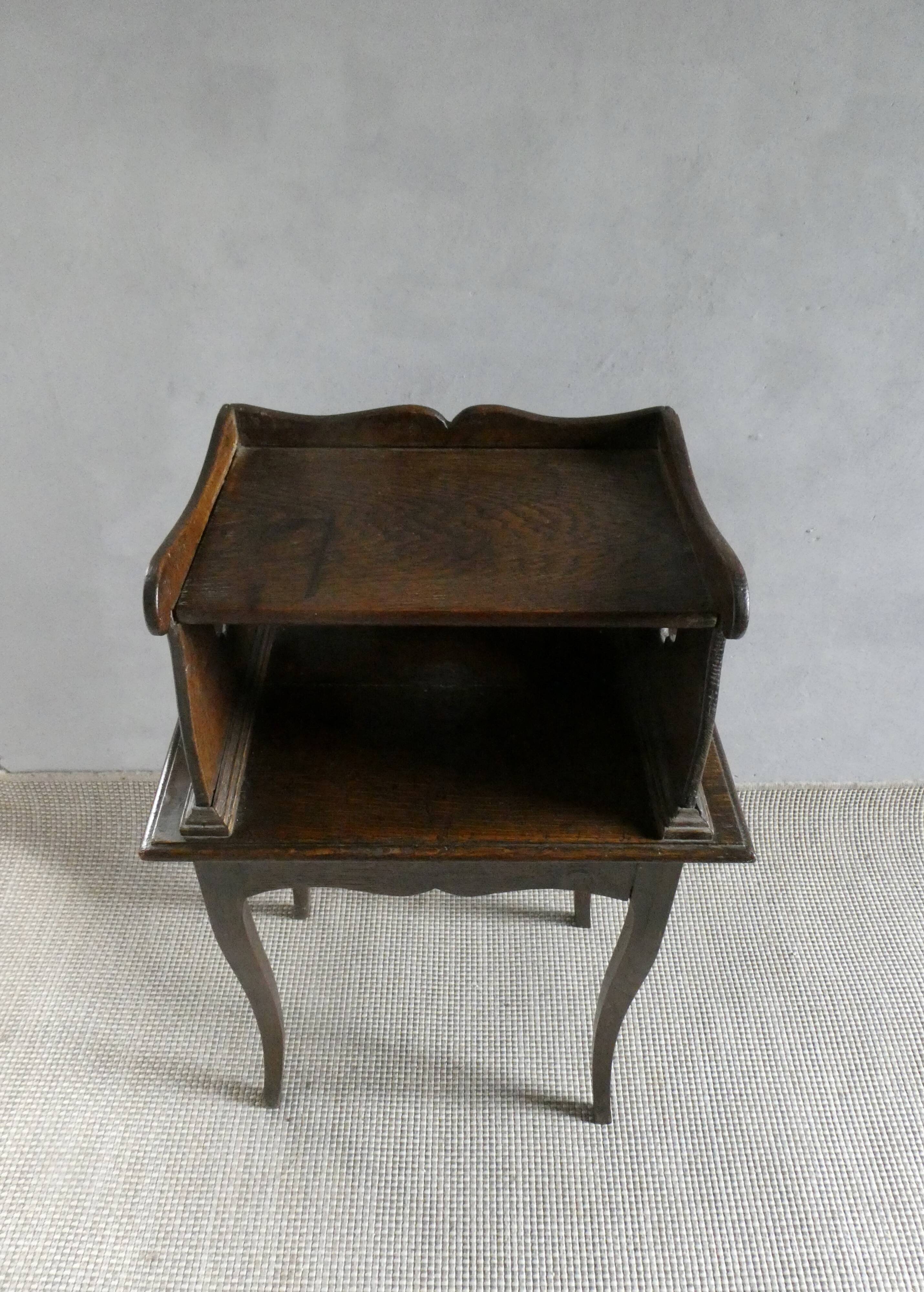 wooden bedside table with 1 drawer, 19th century