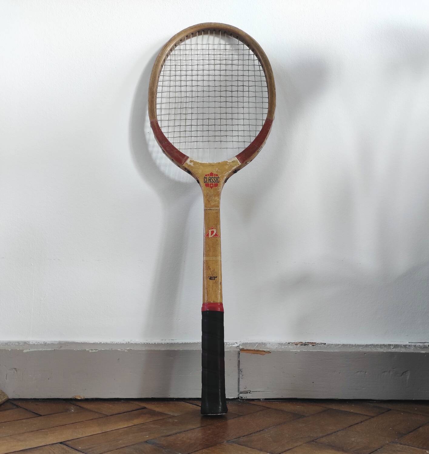 Vintage wooden tennis racket "Tigris" Courtrai, Belgium