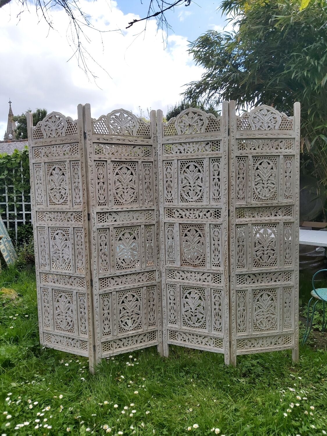 Carved wooden screen