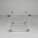 Hollywood Regency coffee table plexiglass, glass, brass, 1970s