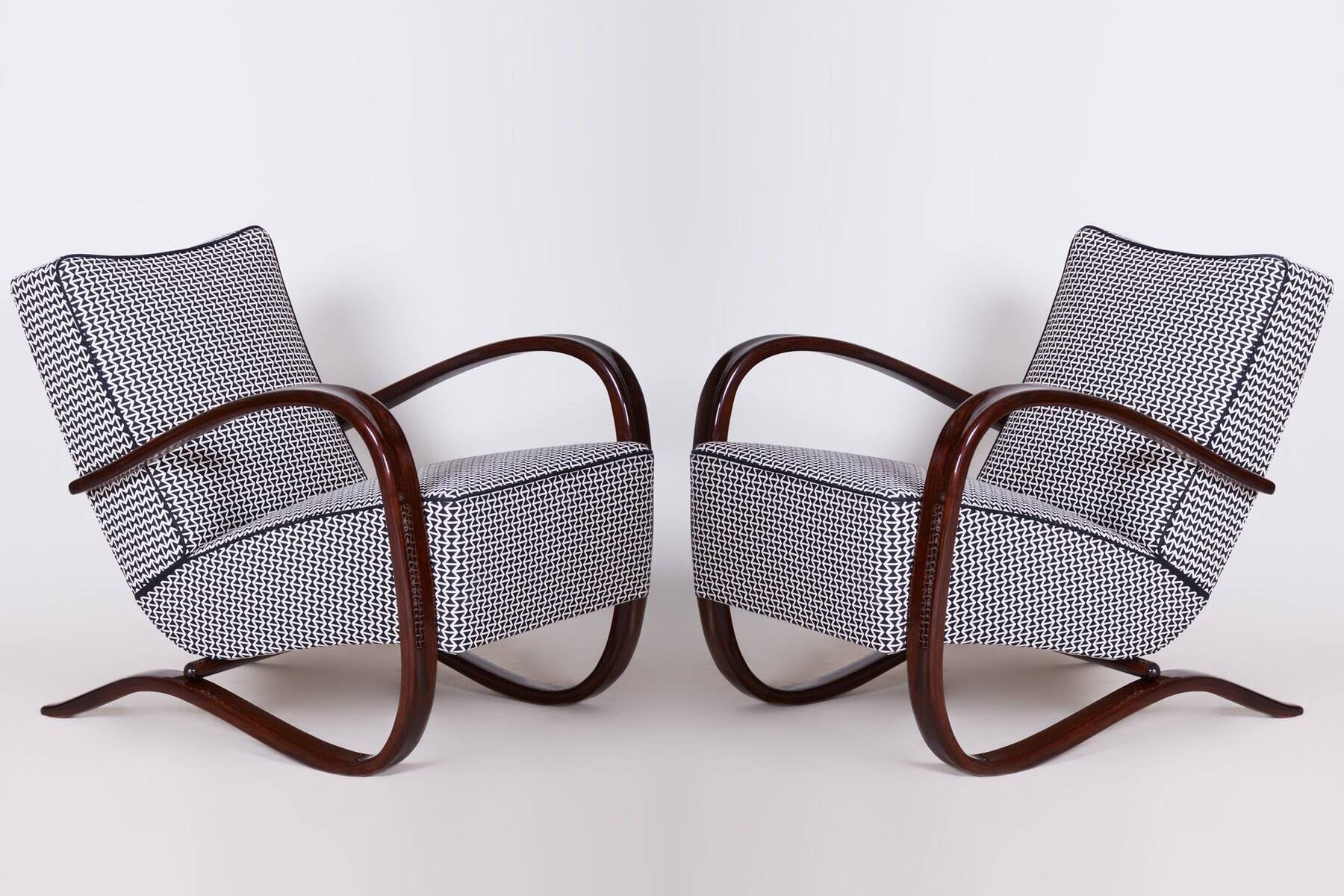 Art Deco Lounge Chairs by J. Halabala for Up Závody, 1930s, Set of 2