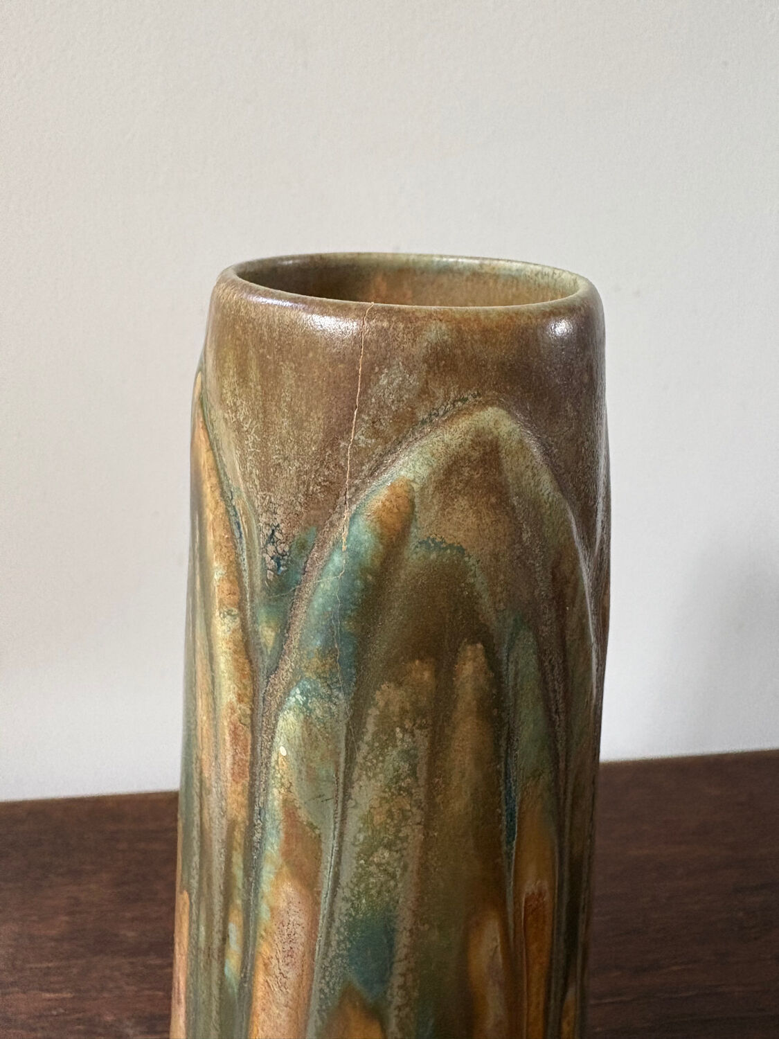 Large ceramic vase Metenier Belgian Art Nouveau