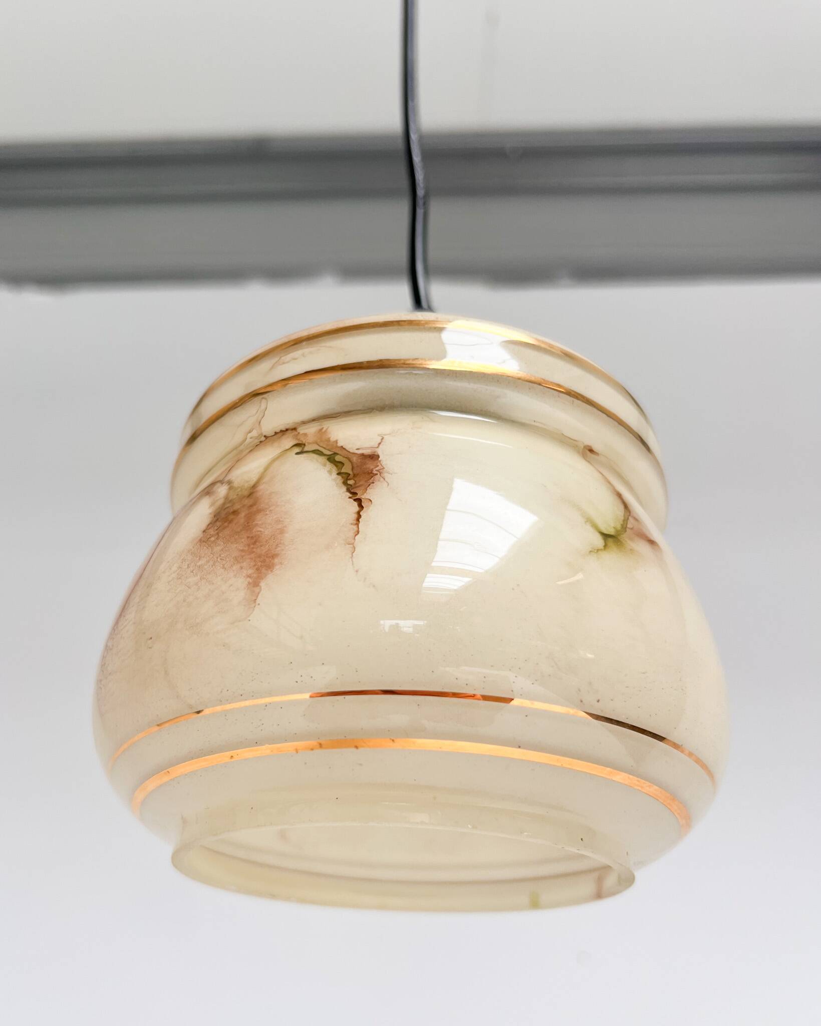 Set of 2 vintage ceiling lamps with marble pattern, 1960s