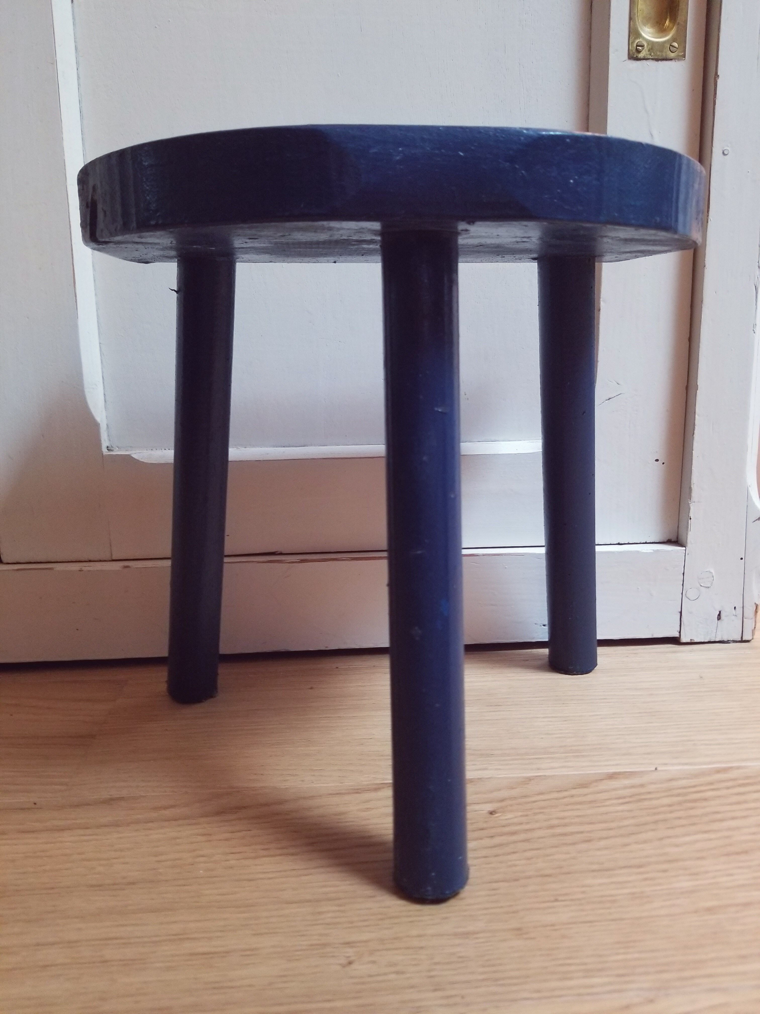 Blue milking stools