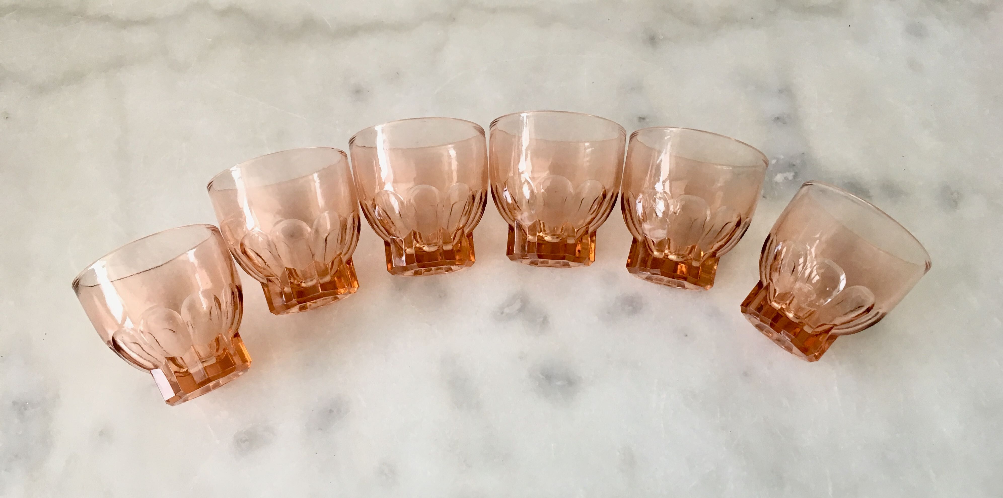 Set of 6 glasses rosaline cups