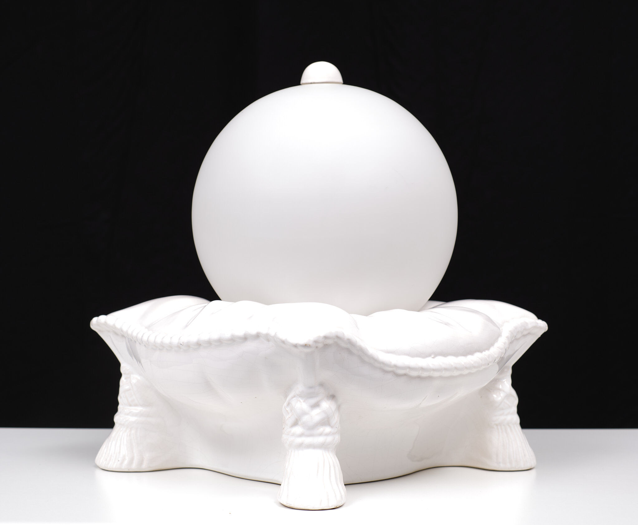 Lampe de table coussins en céramique globe 1970s italie
