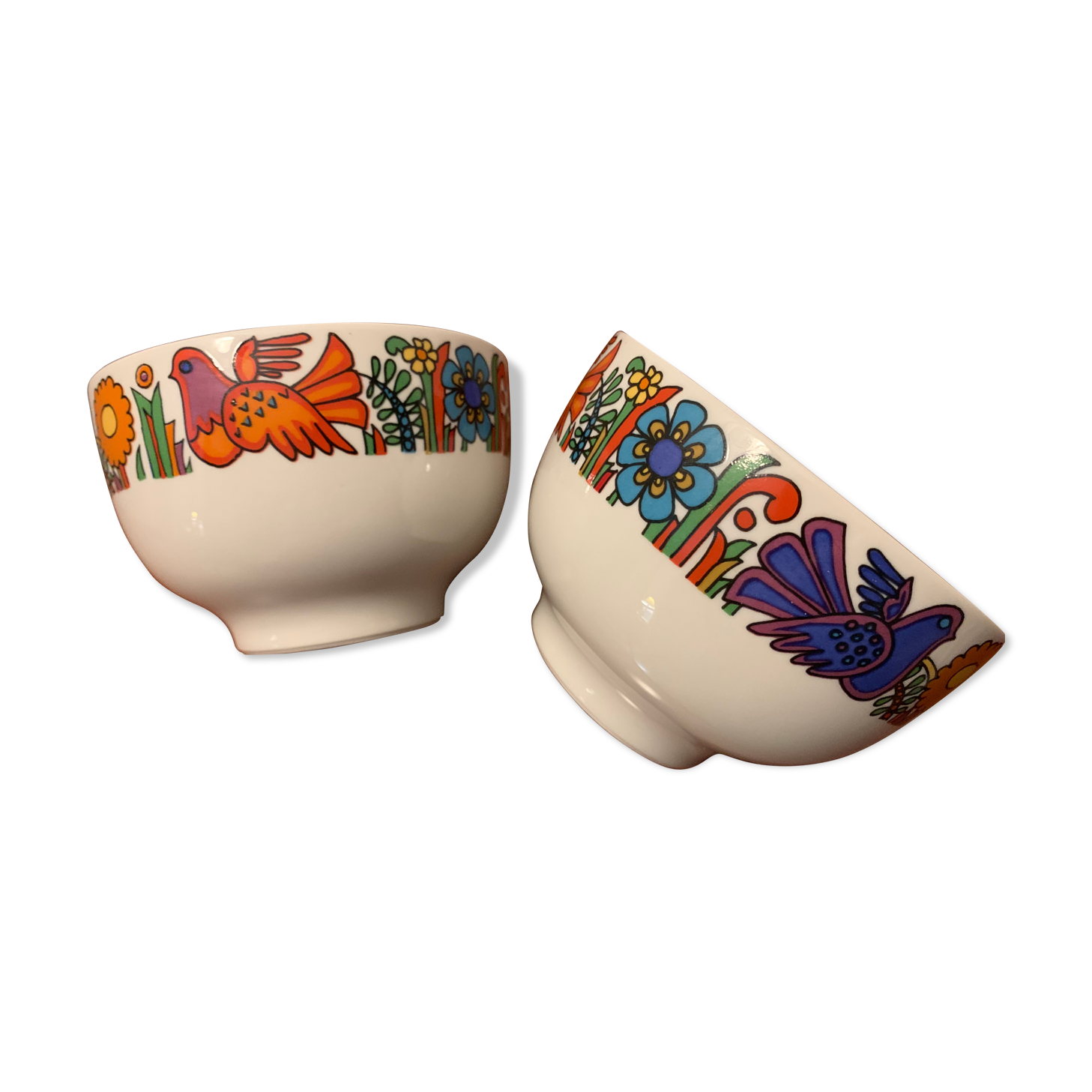 Pair of bowls, rice bowls, Acapulco dessert bowls