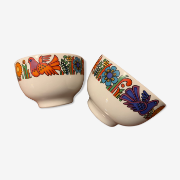 Pair of bowls, rice bowls, Acapulco dessert bowls