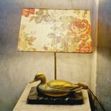 Vintage gold brass duck lamp