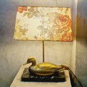 Vintage gold-plated duck lamp