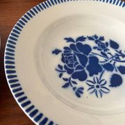 Set of 6 deep plates Luneville model Évian – floral decoration