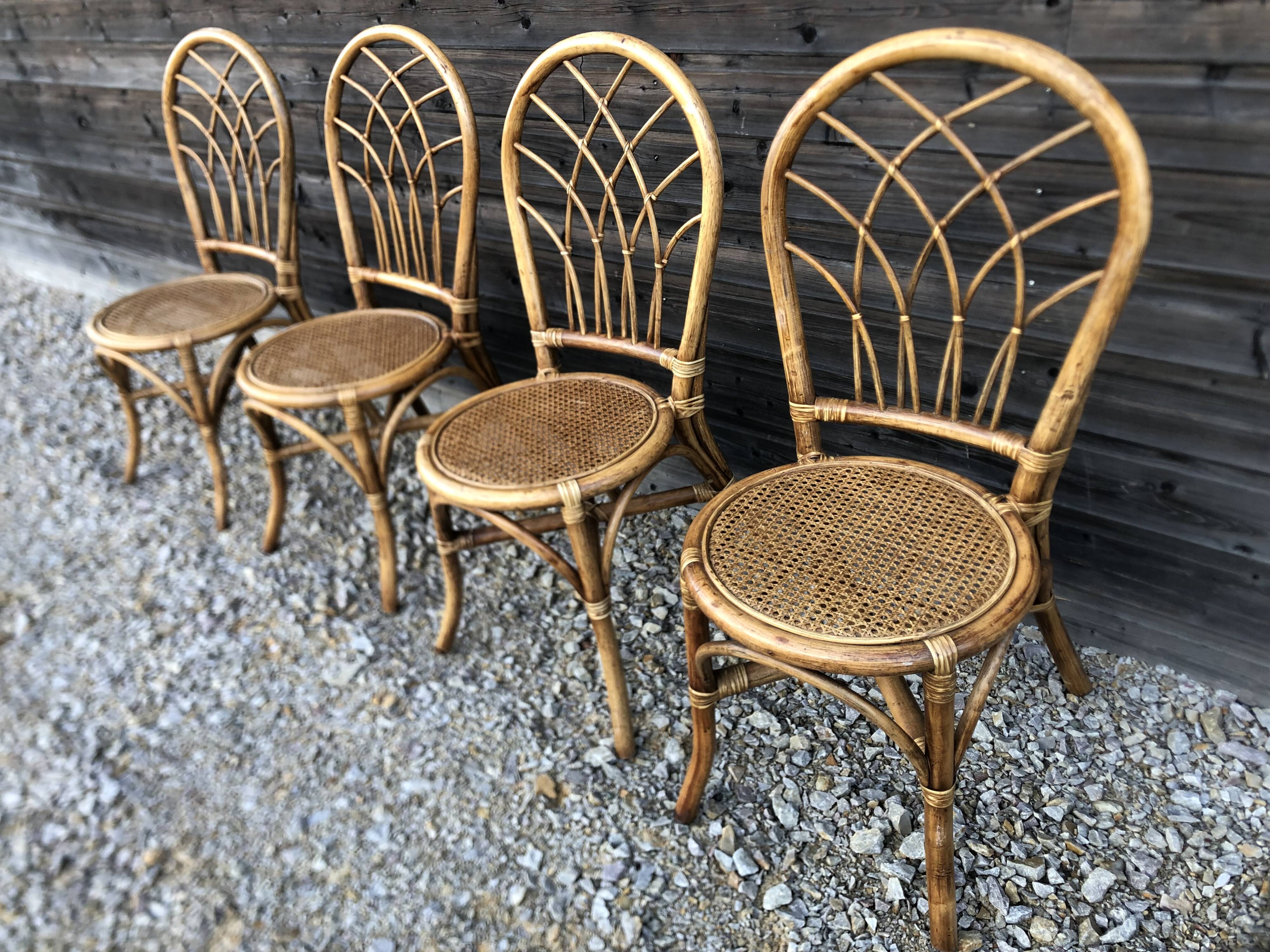 4 rattan chairs and canning