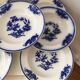 Set of 7 soup plates, Grand Bouquet Boch-Frères Keramis, 19th century