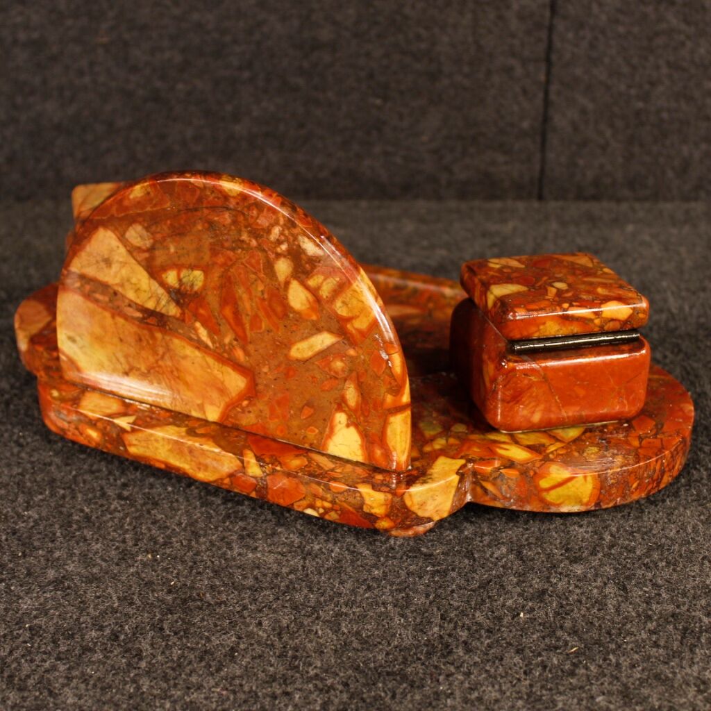 French art deco marble inkwell