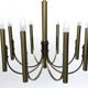 Sciolari, Vintage Italian large 8 lights brass chandelier. 1970s