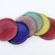 Set of 6 Vintage MCM Multicoloured Enamel on Copper Coasters from the 60s