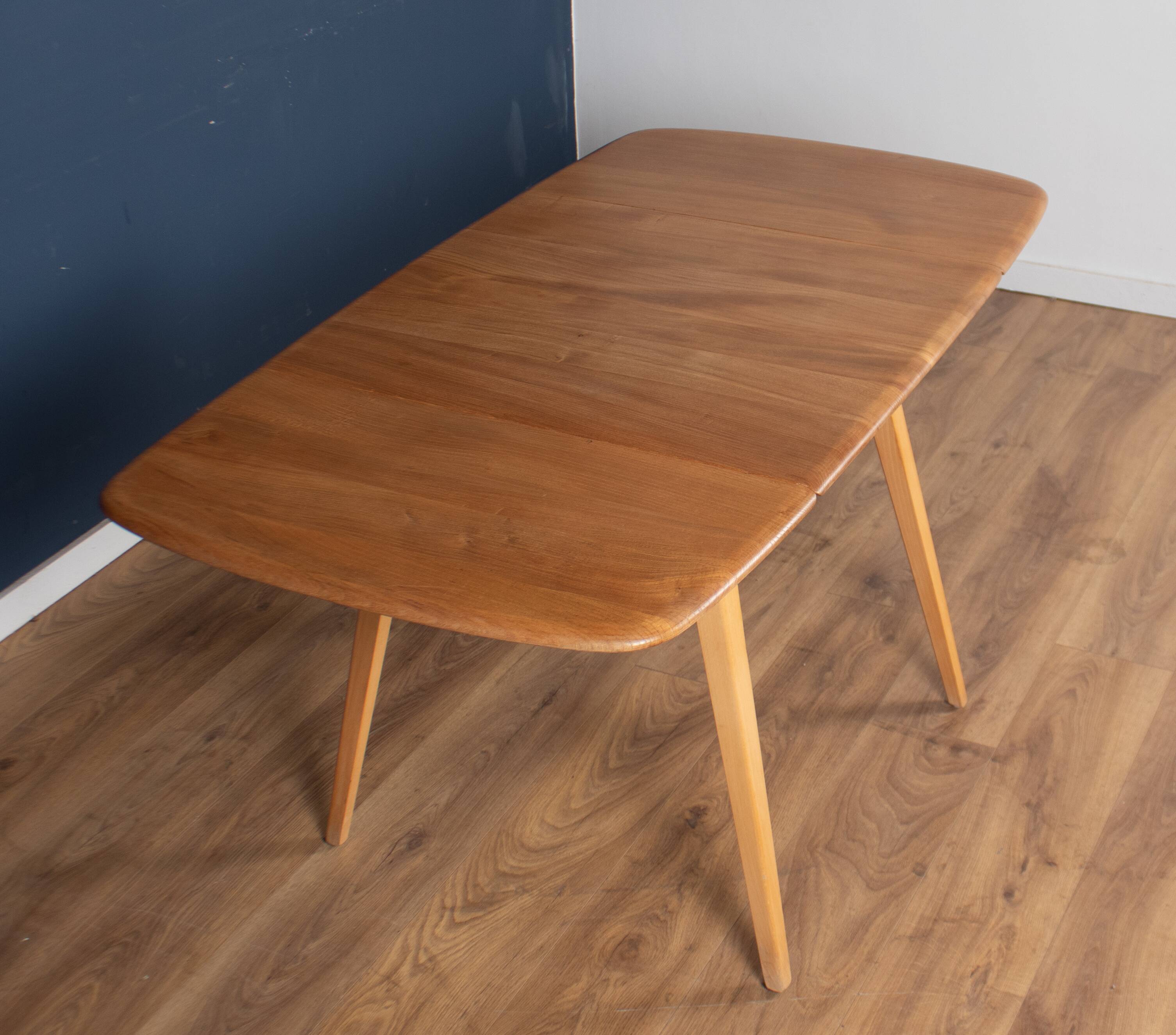 Retro Blonde Ercol Model 383 Dining Table & Four Stick Back Kitchen Dining Chairs