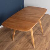 Retro Blonde Ercol Model 383 Dining Table & Four Stick Back Kitchen Dining Chairs