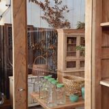 Sideboard with 2 glass panels