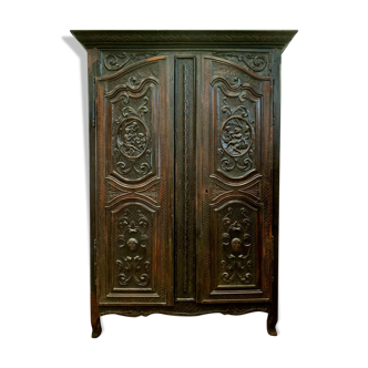 Louis XV cabinet in 18th century carved oak
