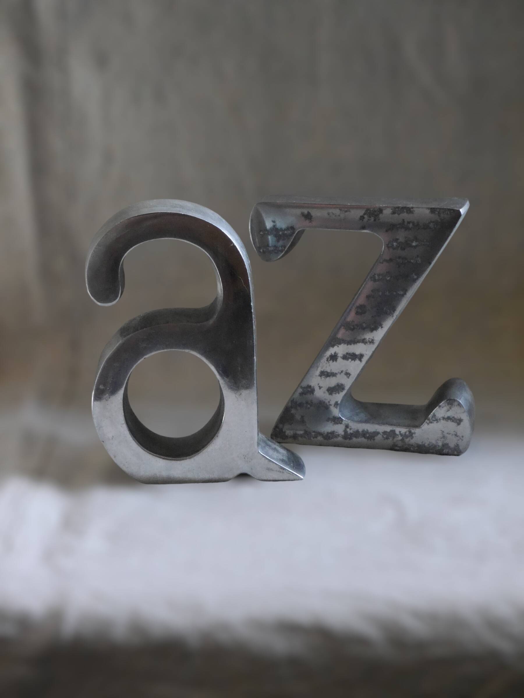 Brushed metal bookends