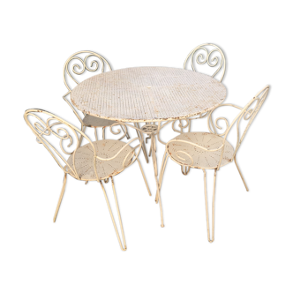 Salon de jardin fer forgé blanc